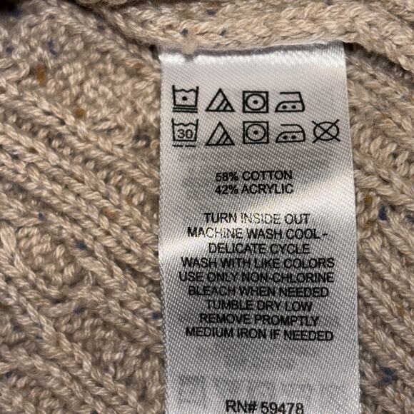 Designer Cynthia Rowley Girls Large 10-12 Tan/Beige Cable Knit Cotton Sweater - Picture 4 of 7